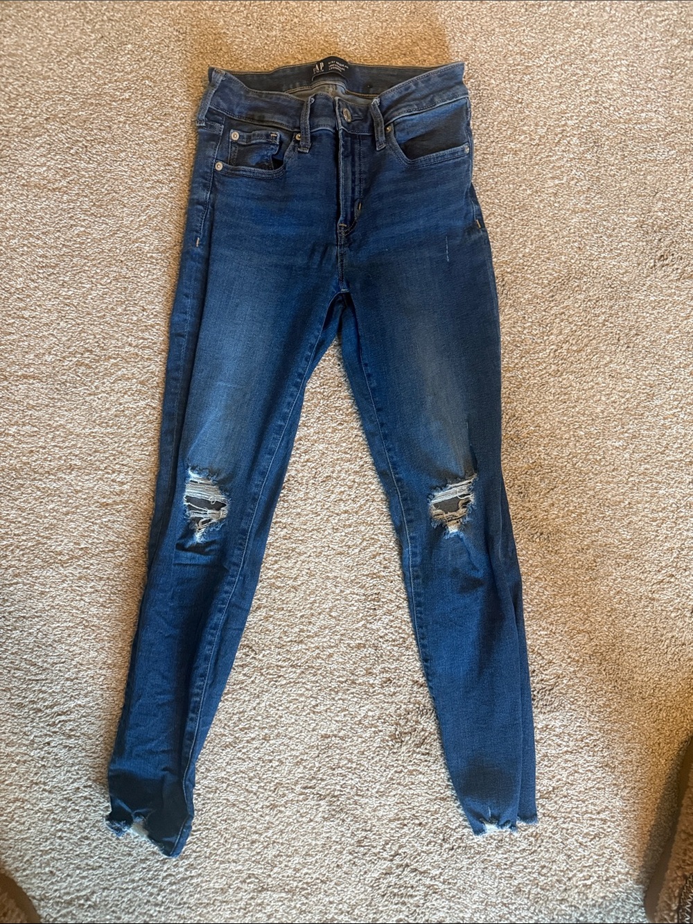 GAP Dark Blue Distressed Skinny Jeans